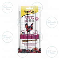 Ласощі GimCat М’ясні палички для котів, курка та лісові ягоди, 3 шт по 5 г