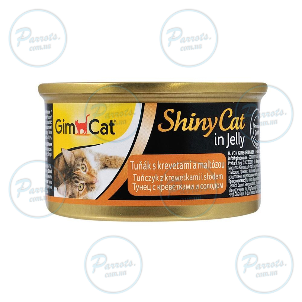 Вологий корм GimCat Shiny Cat для котів, креветки і мальт, 70 г