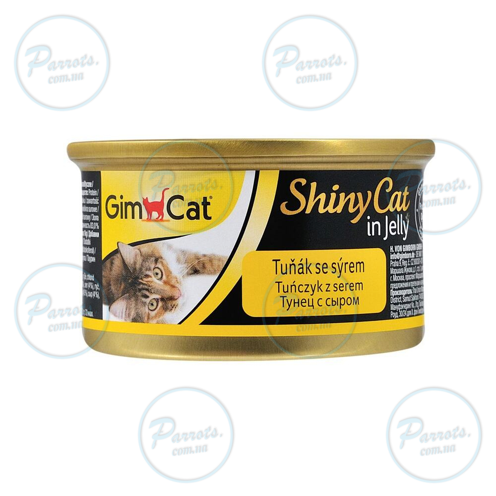 Вологий корм GimCat Shiny Cat для котів, тунець і сир, 70 г