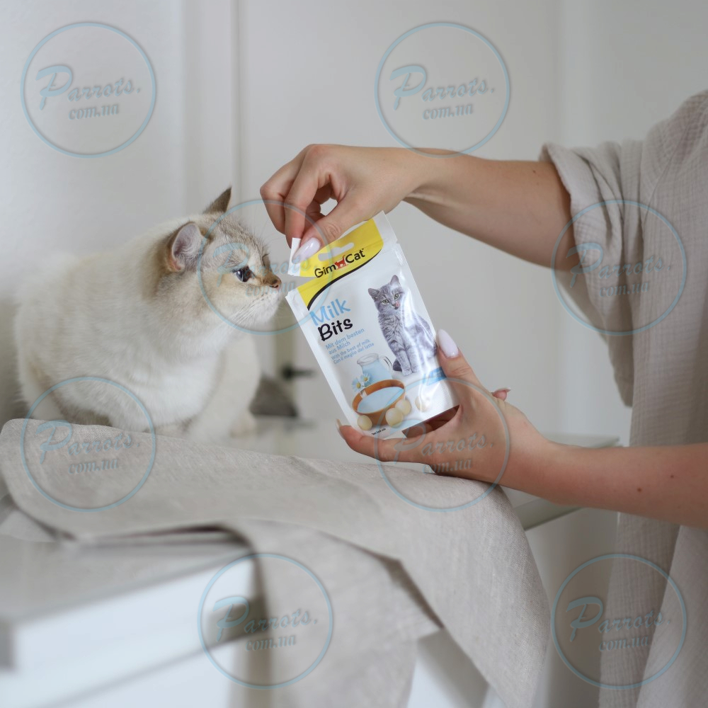Вітамінізовані ласощі для котів GimCat MilkBits з молоком, 40 г