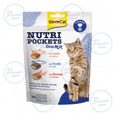 Витаминные лакомства GimCat Nutri Pockets Морской микс для кошек, 150 г