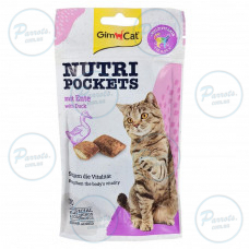 Вітамінні ласощі GimCat Nutri Pockets для котів, качка та мультивітамін, 60 г