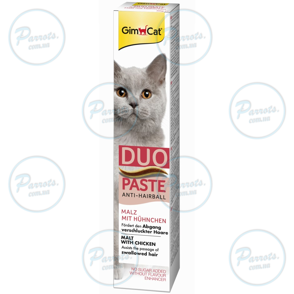 Паста для кошек с чувствительным пищеварением GimCat DUO PASTE Anti-hairboll malt with chicken мальт и курица, 50 г