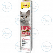 Паста для кошек с чувствительным пищеварением GimCat DUO PASTE Anti-hairboll malt with chicken мальт и курица, 50 г