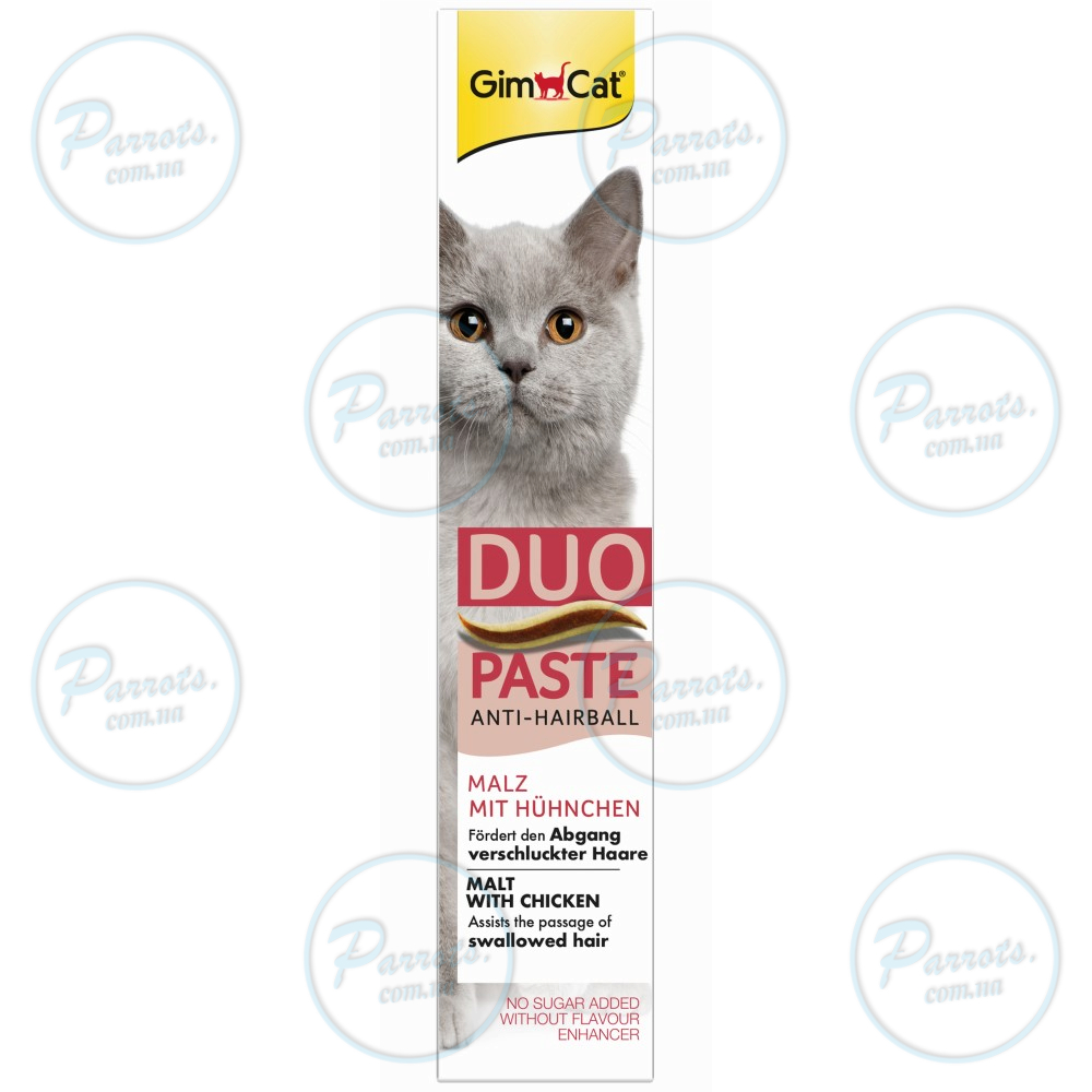 Паста для кошек с чувствительным пищеварением GimCat DUO PASTE Anti-hairboll malt with chicken мальт и курица, 50 г