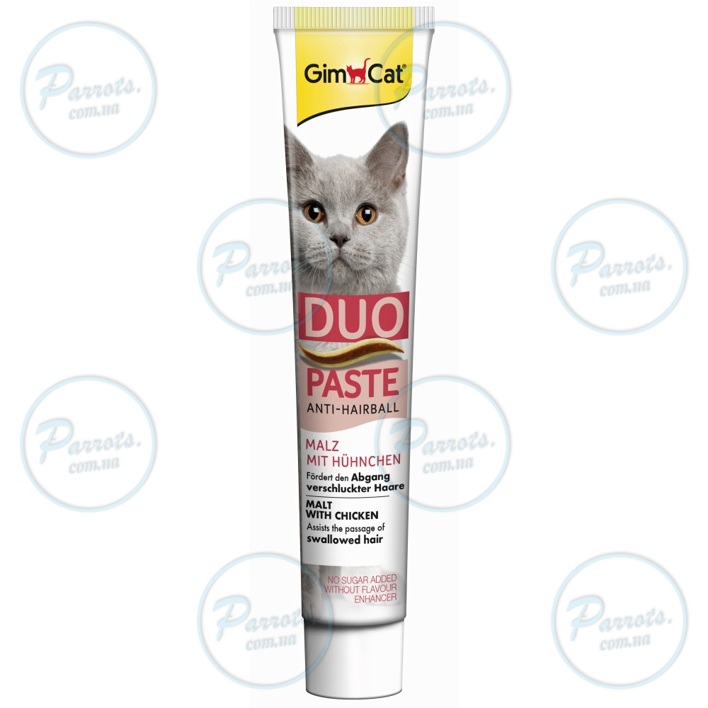 Паста для кошек с чувствительным пищеварением GimCat DUO PASTE Anti-hairboll malt with chicken мальт и курица, 50 г