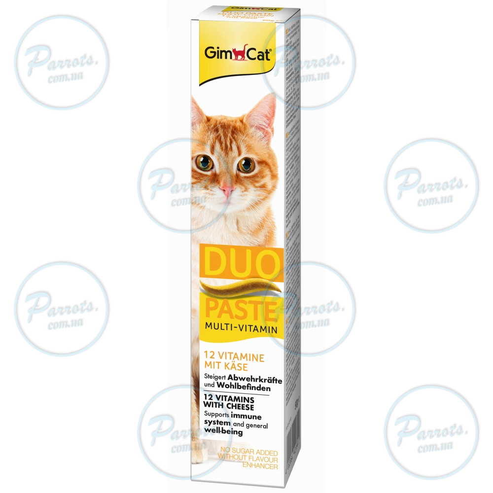 Паста для кошек GimCat DUO PASTE Multi-vitamin 12 vitamins with cheese 12 витаминов и сыр, 50 г