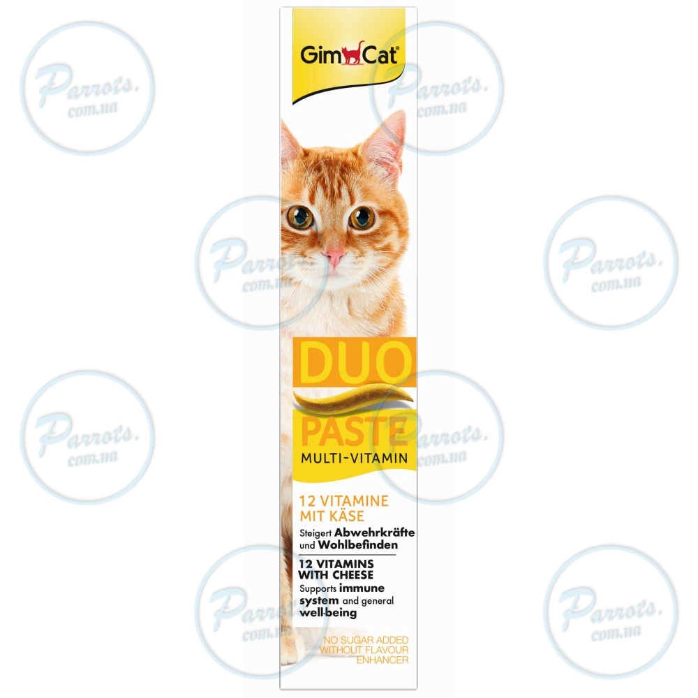 Паста для кошек GimCat DUO PASTE Multi-vitamin 12 vitamins with cheese 12 витаминов и сыр, 50 г