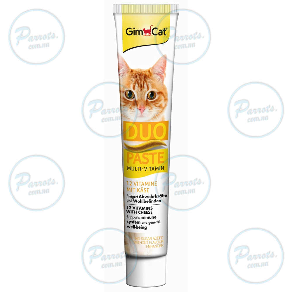 Паста для кошек GimCat DUO PASTE Multi-vitamin 12 vitamins with cheese 12 витаминов и сыр, 50 г