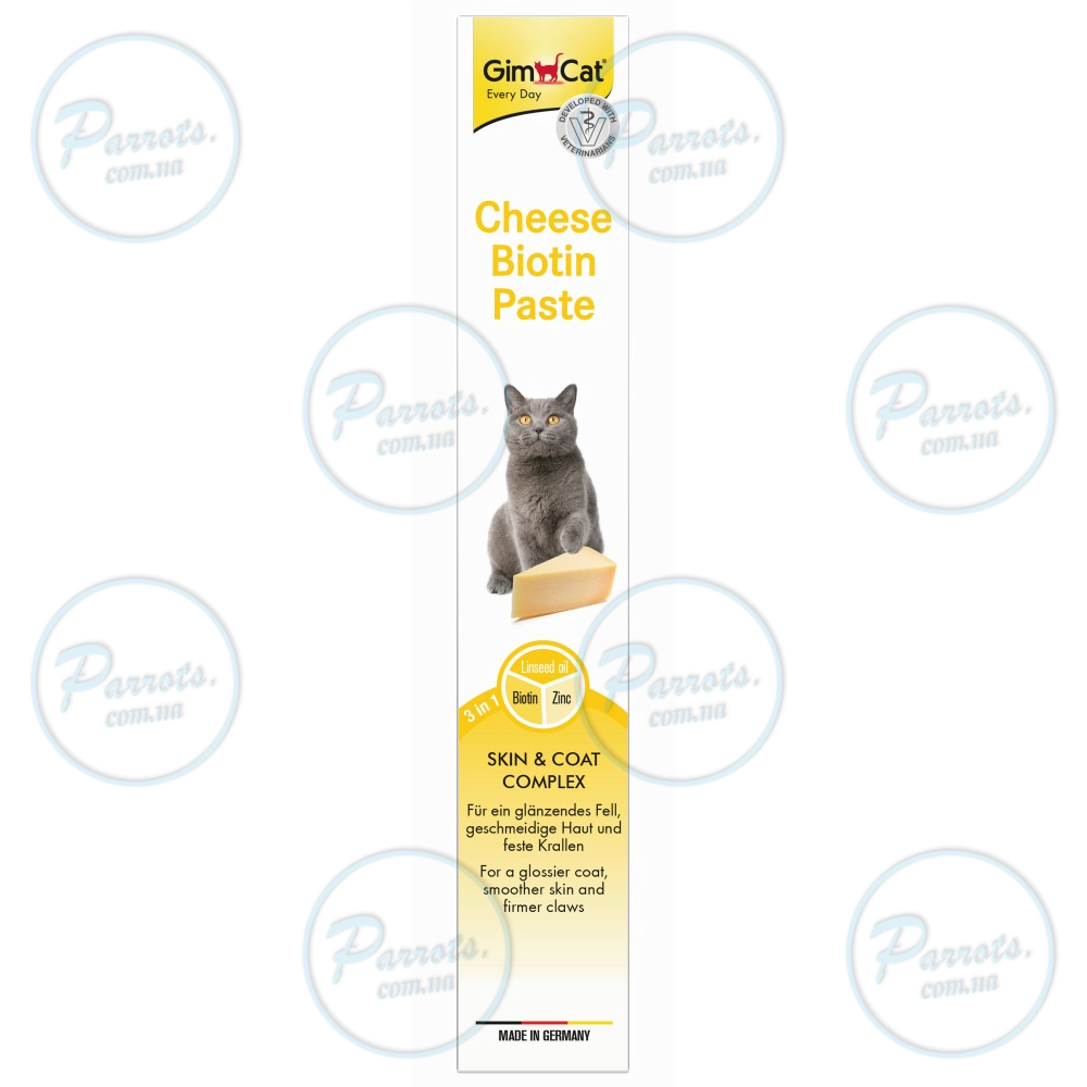 Паста для кошек GimCat Cheese Biotin Paste сырная с биотином, 100 г