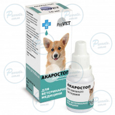 Капли ProVET «Акаростоп» для кошек, собак и кроликов, наружного применения, 10 мл (акарицидный препарат)