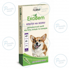Краплі ProVET «ЕкоВет» для середніх порід собак, 4 піпетки (репелентний засіб)