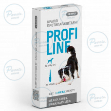 Капли Provet Profiline для собак 10-20 кг, 4 пипетки по 2,0 мл (инсектоакарицид)