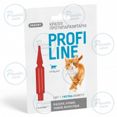 Краплі Provet Profiline для котів 4-8 кг, 1 піпетка 1,0 мл (інсектоакарицид)