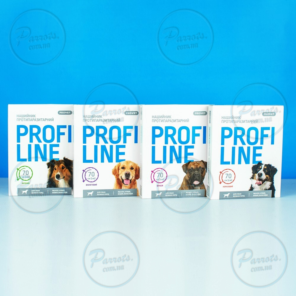 Нашийник Provet Profiline для великих порід собак 70 см, фуксія (інсектоакарицид)