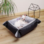Лежак-трансформер Pet Fashion «Simon» для собак, 52х42х18 см, сірий/чорний