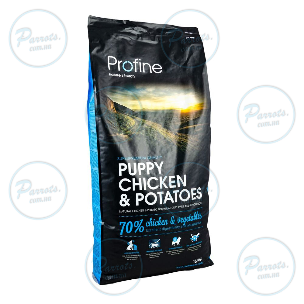 Сухий корм Profine Puppy для цуценят та юніорів всіх порід, з куркою та картоплею, 15 кг
