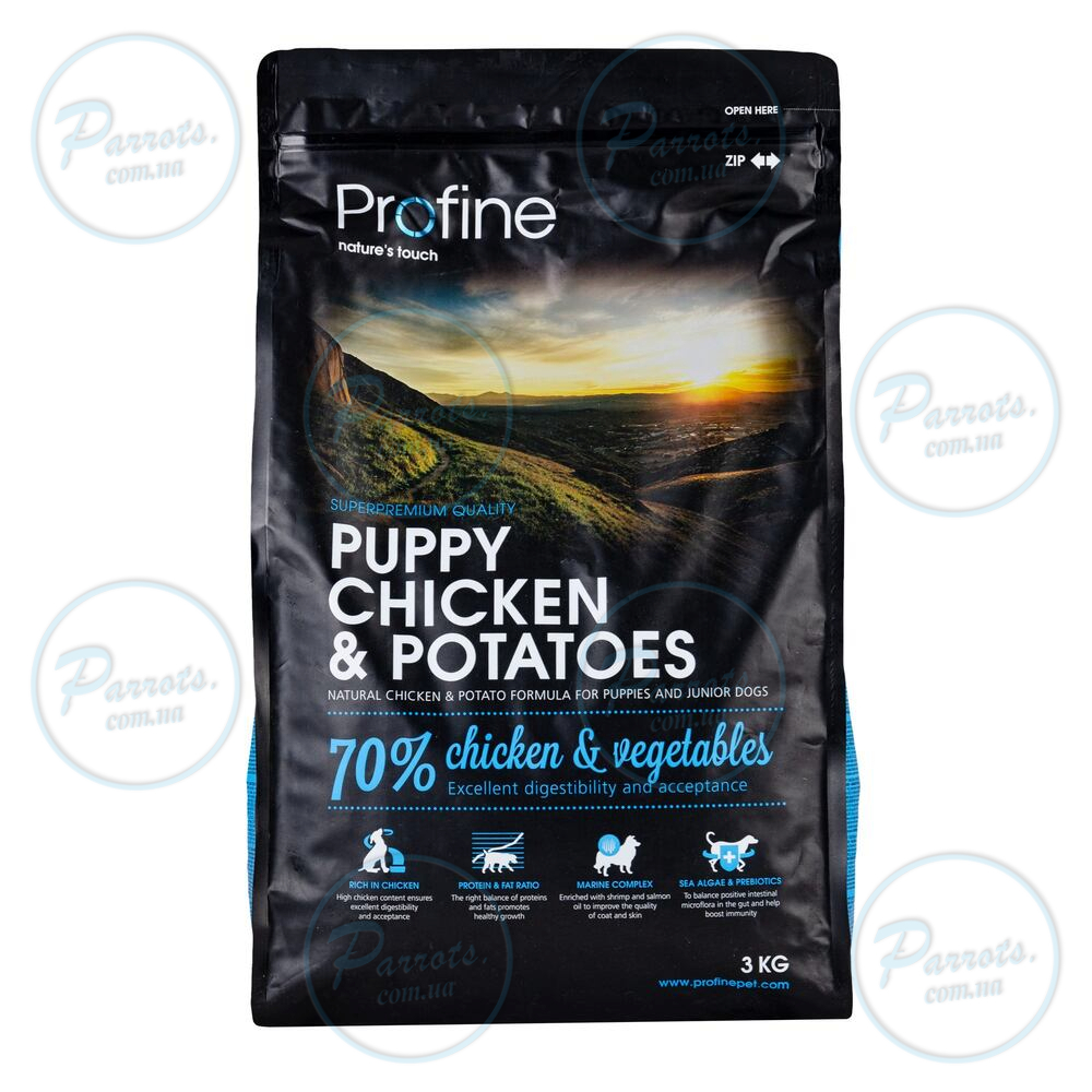 Сухой корм Profine Puppy для щенков и юниоров всех пород, с курицей и картофелем, 3 кг