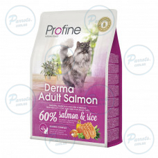 Сухой корм Profine Derma для взрослых длинношерстных кошек, с лососем и рисом, 2 кг