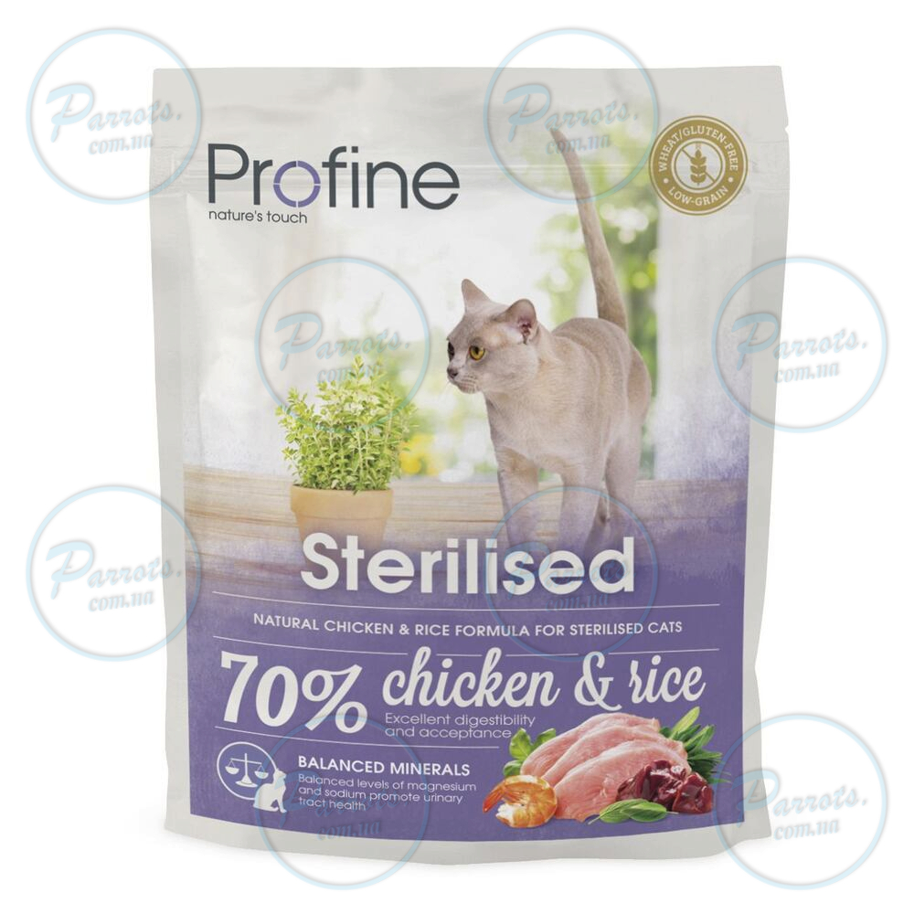 Сухий корм Profine Sterilised для стерилізованих котів, з куркою та рисом, 300 г