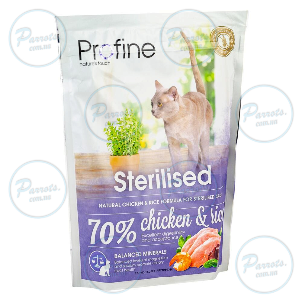 Сухий корм Profine Sterilised для стерилізованих котів, з куркою та рисом, 300 г