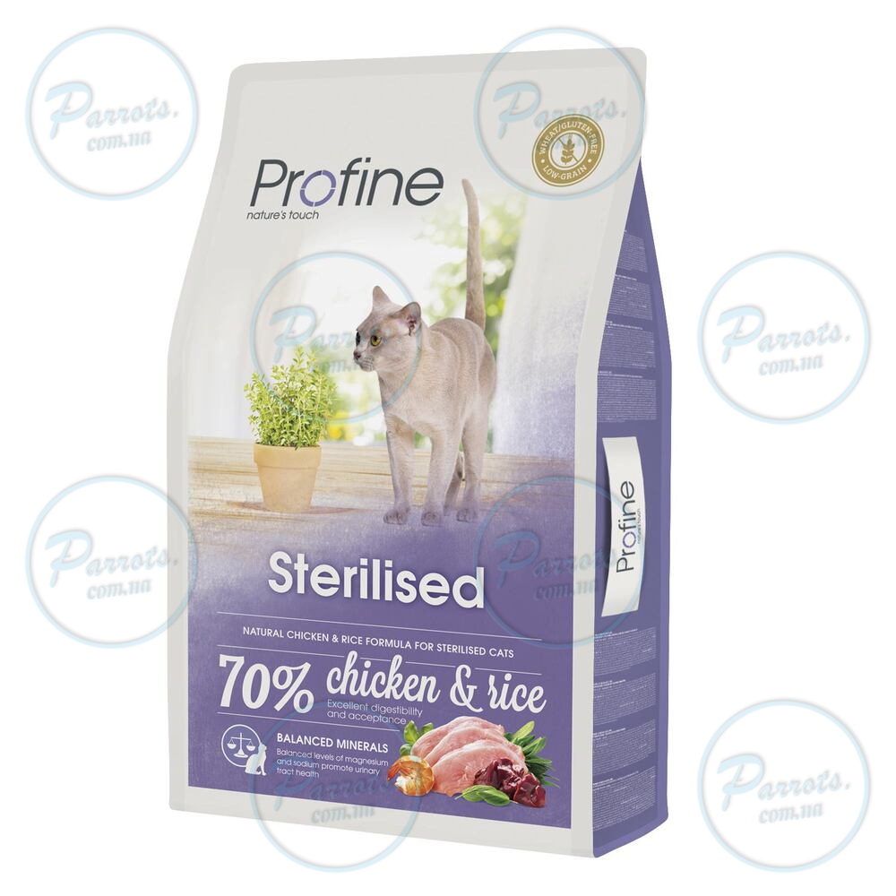 Сухий корм Profine Sterilised для стерилізованих котів, з куркою та рисом, 10 кг