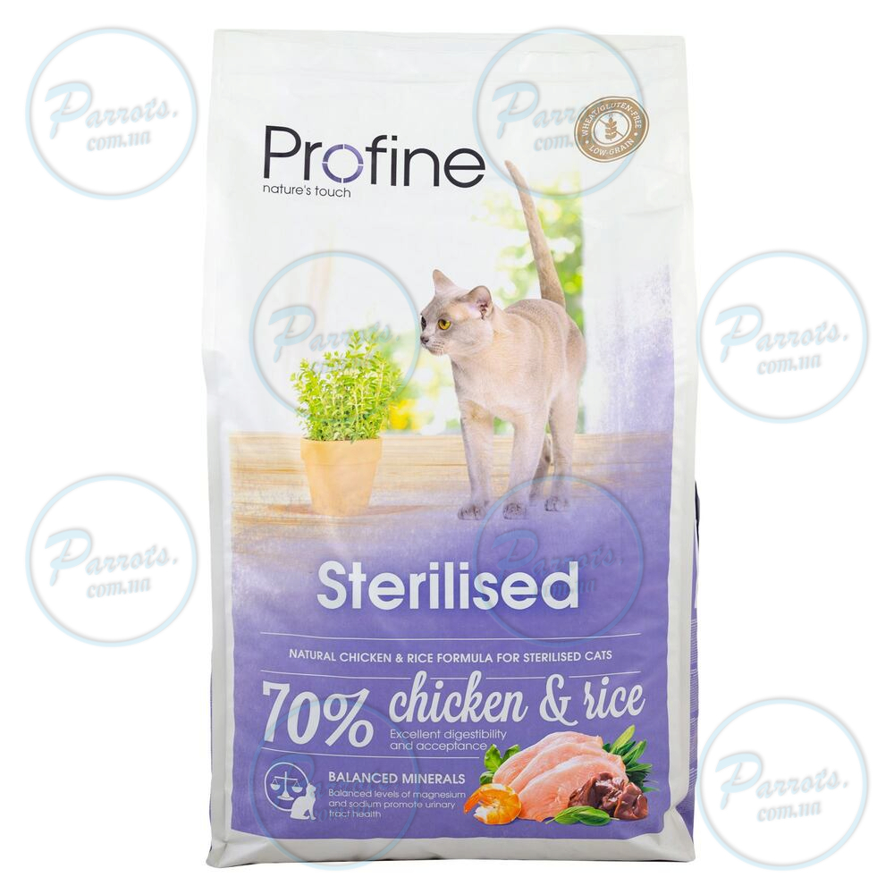 Сухий корм Profine Sterilised для стерилізованих котів, з куркою та рисом, 10 кг