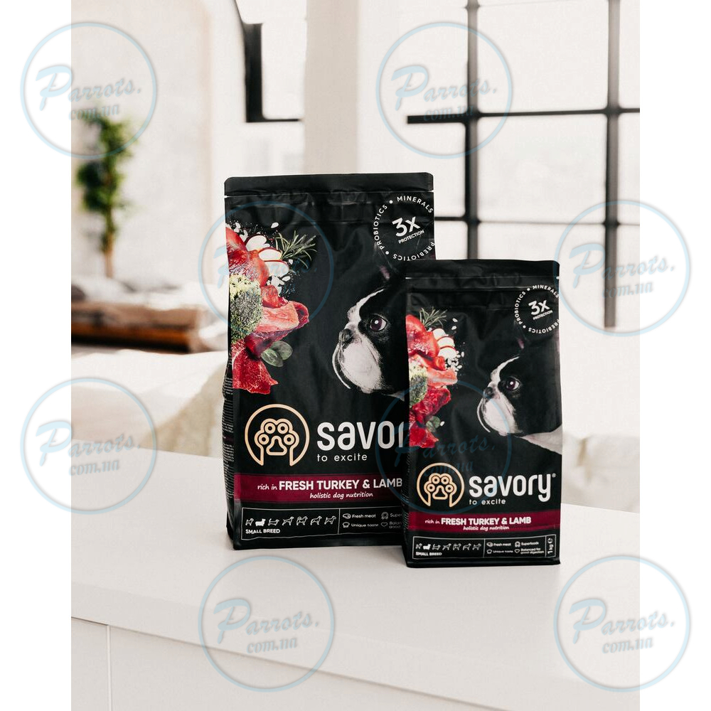 Сухой корм Savory Small для собак малых пород, со свежим ягненком и индейкой, 12 кг