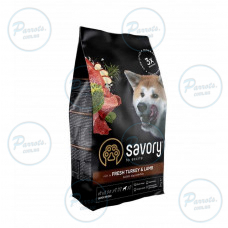 Сухий корм Savory Large для собак великих порід, зі свіжим ягням та індичкою, 3 кг