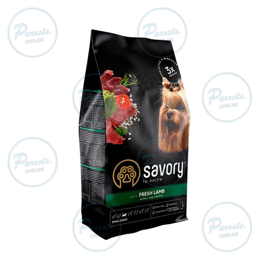 Сухой корм Savory для собак гурманов малых пород, со свежим ягненком, 1 кг