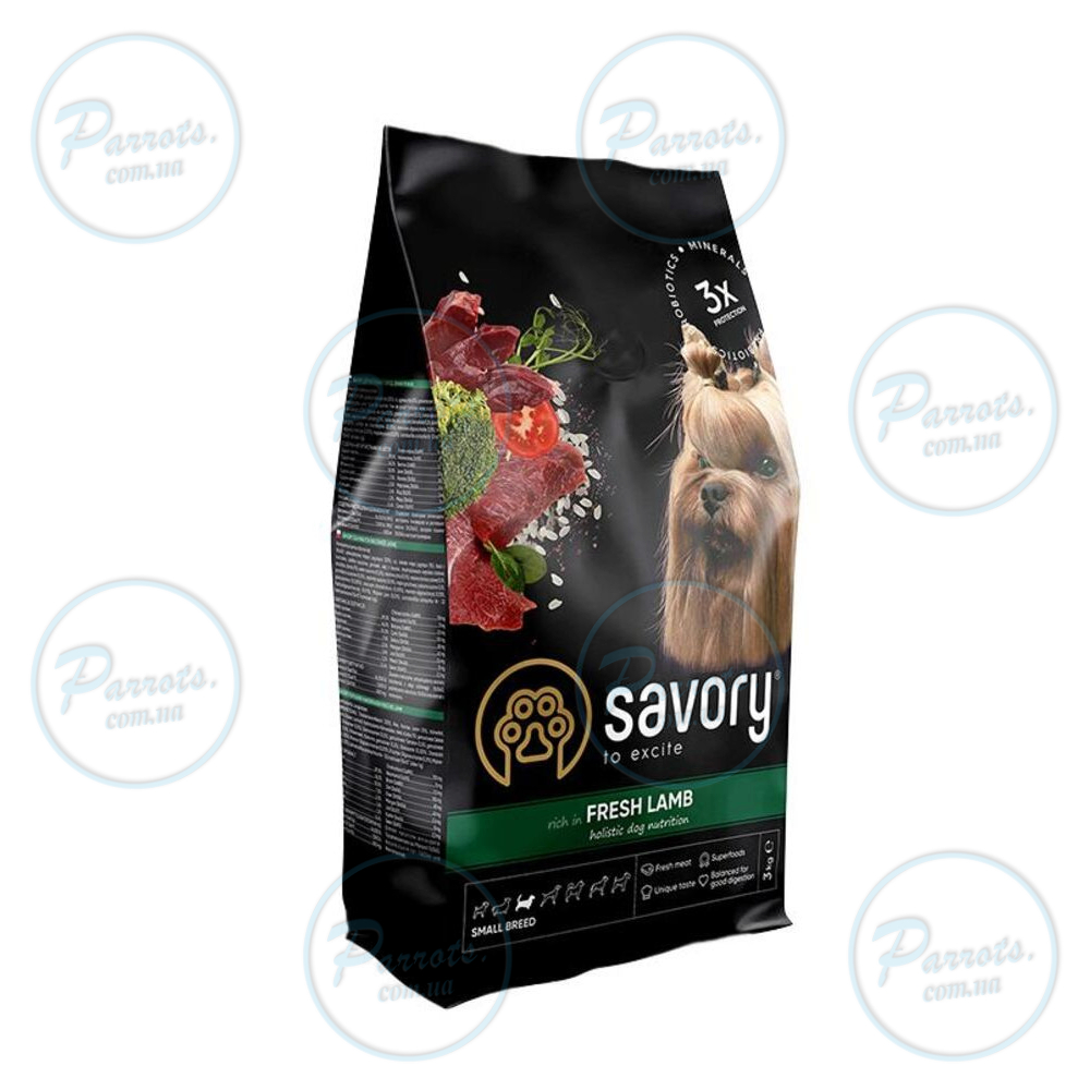 Сухой корм Savory для собак гурманов малых пород, со свежим ягненком, 3 кг