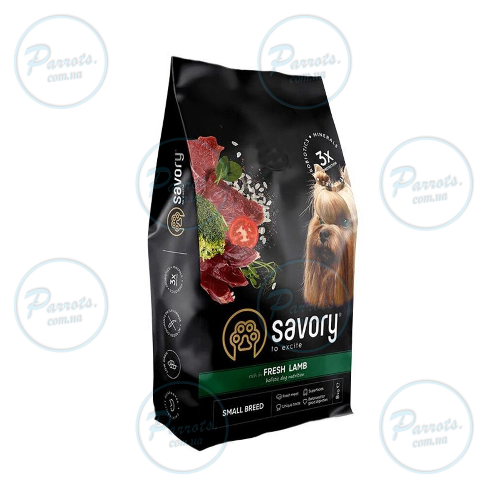 Сухой корм Savory для собак гурманов малых пород, со свежим ягненком, 8 кг