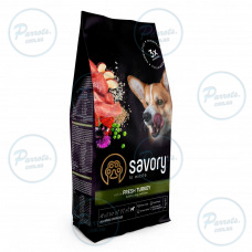 Сухий корм Savory All Breed для стерилізованих собак усіх порід, зі свіжою індичкою, 1 кг