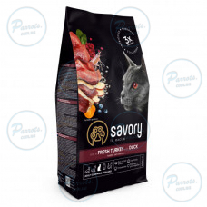 Корм сухой Savory Adult Cat Steril Fresh Turkey and Duck для стерилизованных котов 400 г