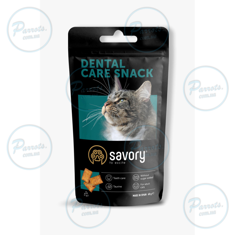Хрумкі ласощі Savory Snack Подушечки для заохочення котів, здоров’я зубів, 60 г