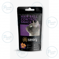 Хрумкі ласощі Savory Snack Подушечки для заохочення котів, контроль шерстяних кульок, 60 г