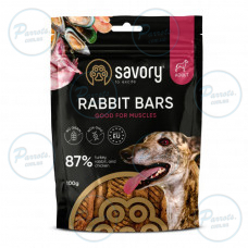 Джерки Savory Bars With Rabbit, батончики з кроликом, 100 г