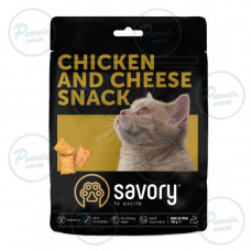 Хрустящие лакомства Savory Cats Snacks Pillows Gourmand with Chicken and Cheese для для взрослых привередливых котов, подушечки с курицей и сыром, 180 г