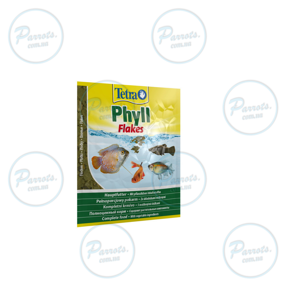 Корм Tetra Phyll Flakes для травоїдних рибок, 12 г (пластівці)