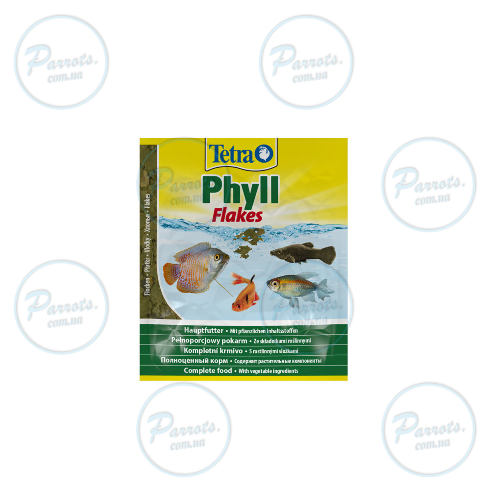 Корм Tetra Phyll Flakes для травоїдних рибок, 12 г (пластівці)