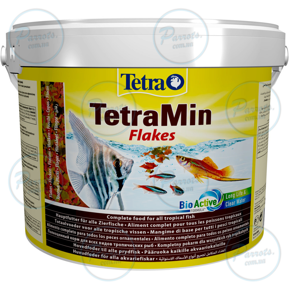 Корм сухой Tetra Min Flakes для тропических аквариумных рыбок в хлопьях 10 л/2,1 кг