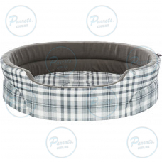 Лежак Trixie Lucky для собак, к клетке с пенопластовой подкладкой, хлопок/флис, 65х55 см (серый/белый)