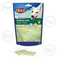 Лакомство Trixie Denta Fun Chewing Chips для собак пластинки для чистки зубов со спирулиной 50 г