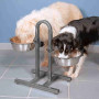 Миска Trixie для собак, двойная на регулируемой подставке, металлическая, 24 см, 2х2.8 л