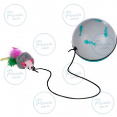 Игрушка Trixie для кошек мяч с моторчиком и мышью, 9 см