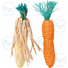 Игрушка Trixie Морковь+кукуруза для грызунов, 15 см (сизаль)