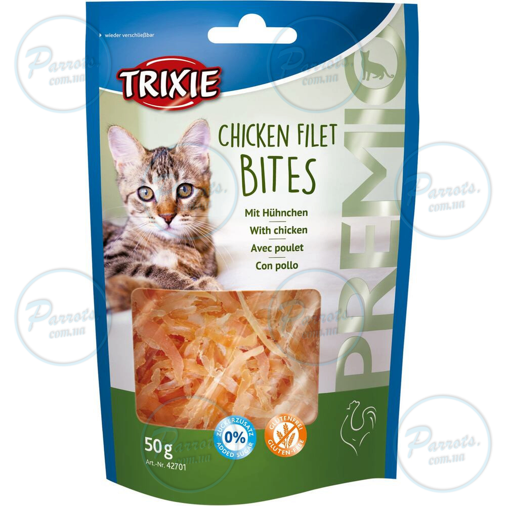 Ласощі Trixie Premio Chicken Filet Bites для котів сушене куряче філе 50 г