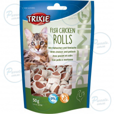 Ласощі Trixie Premio Rolls для котів, курка та риба, 50 г