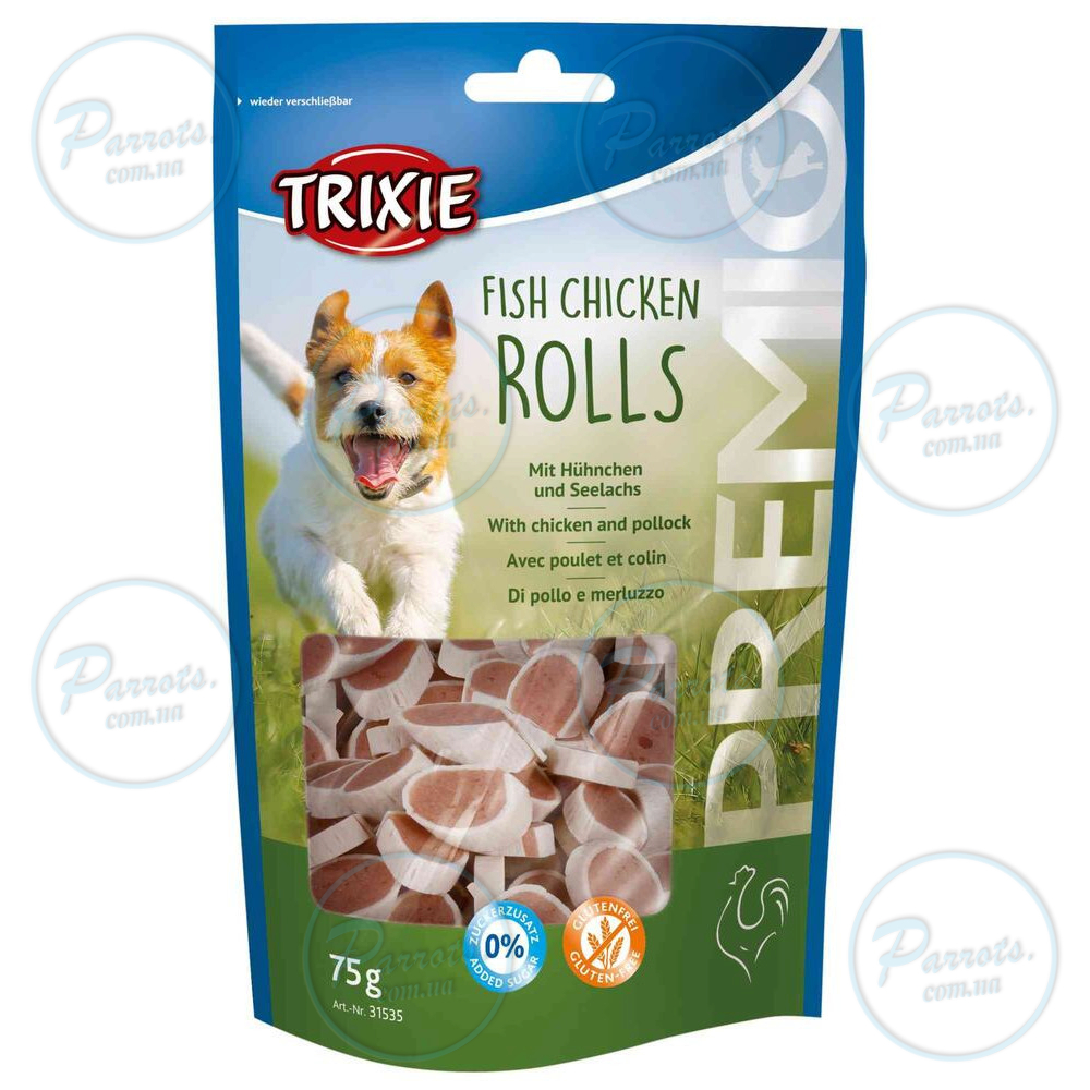 Ласощі Trixie Premio Fish Chicken Rolls для собак роли з куркою та лососем 75 г
