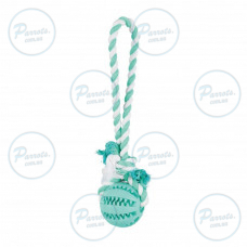 Іграшка Trixie DentaFun М'яч на мотузці для собак, 24 см, d:7 см (гума)